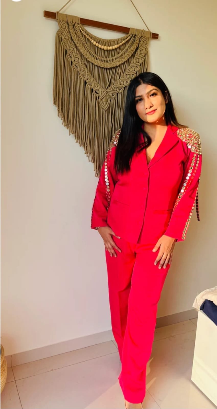 2 Piece Co-ord Set with Mirror Work with PANTS/ SKIRT